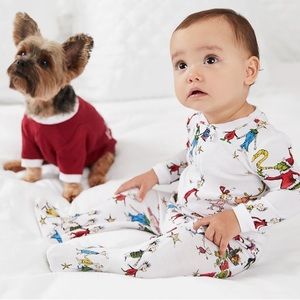 NEW Pottery Barn Holiday The Grinch Organic Cotton Knit Pajamas! FREE Gift wrap